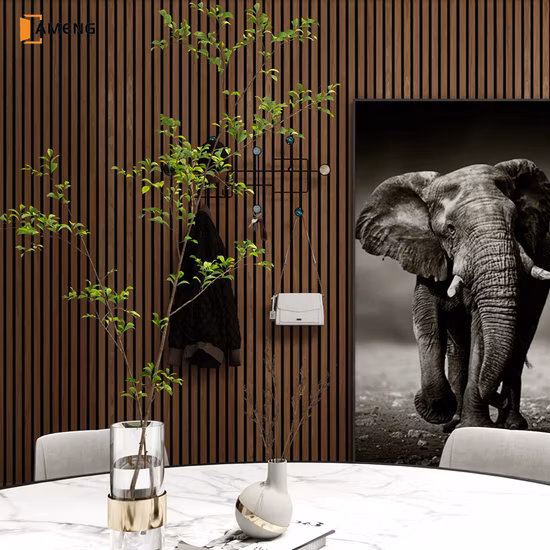 천연 오크 판금 벽 패널, MDF 애완 동물 음향 판금 목재 천장 패널